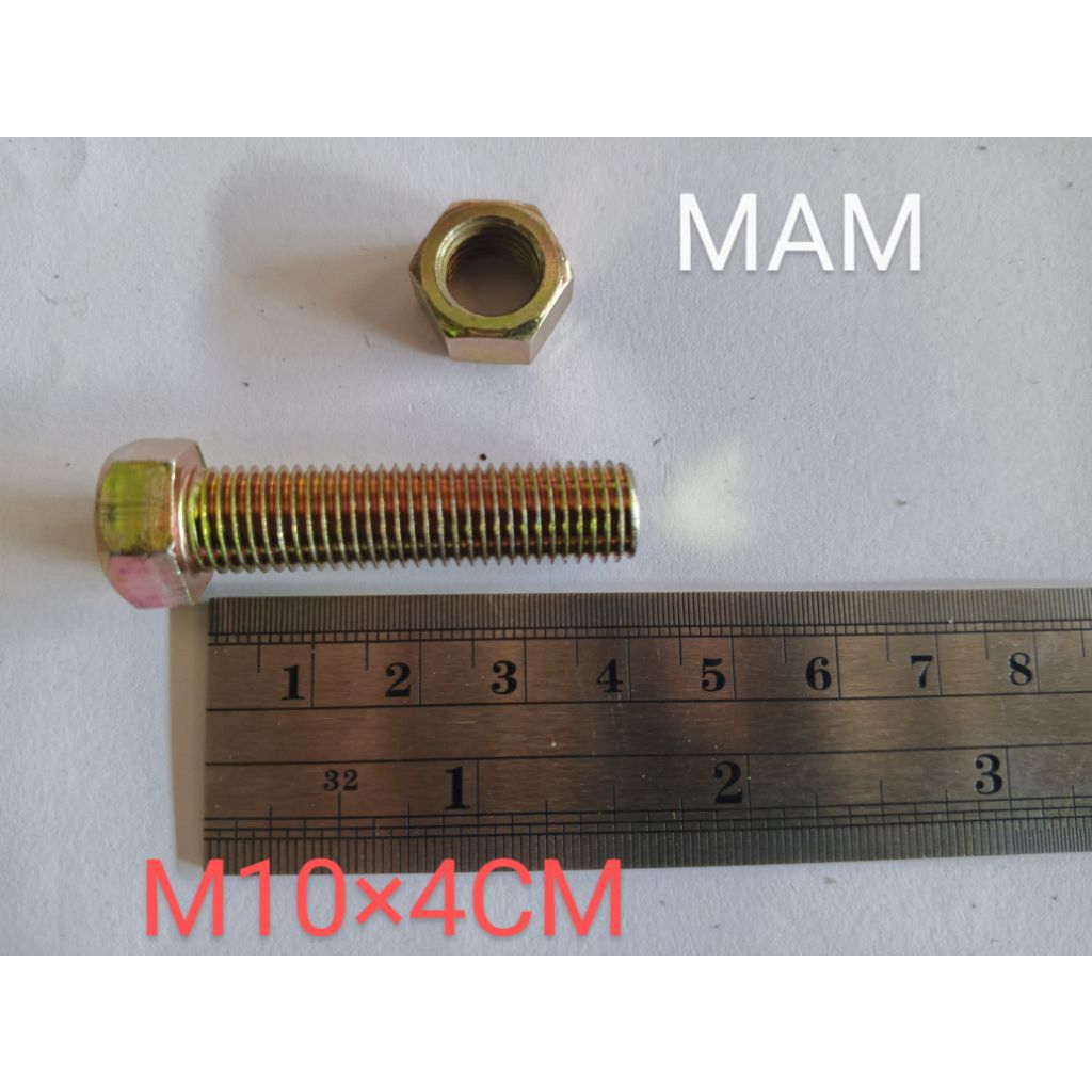 BAUT DAN MUR 14 PANJANG 4CM M10×4CM