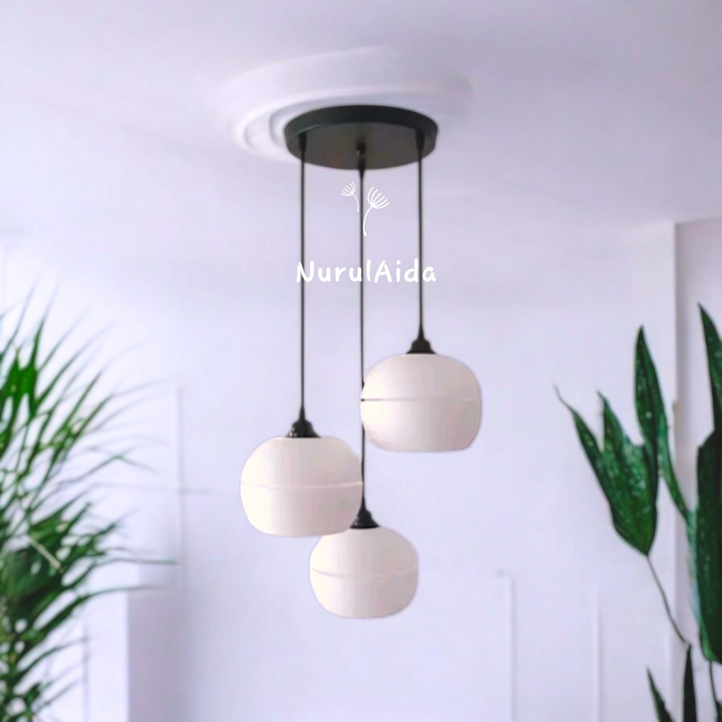 lampu gantang hias moonlight set 3in1 / lampu gantung ruang tamu aesthetik, teras rumah, plafon luar