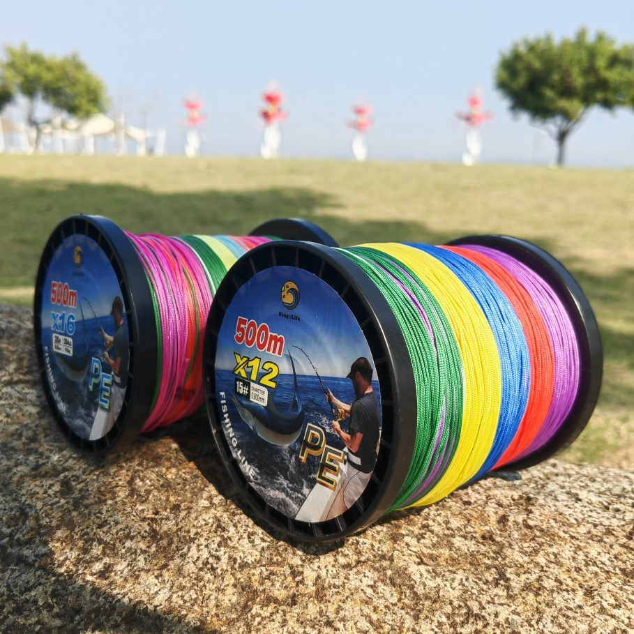 BingoLife Tali Pancing Dikepang Kuat 11.3kg~150kg Senar PE X12 X16 Senar Pancing Profesional 500m Me