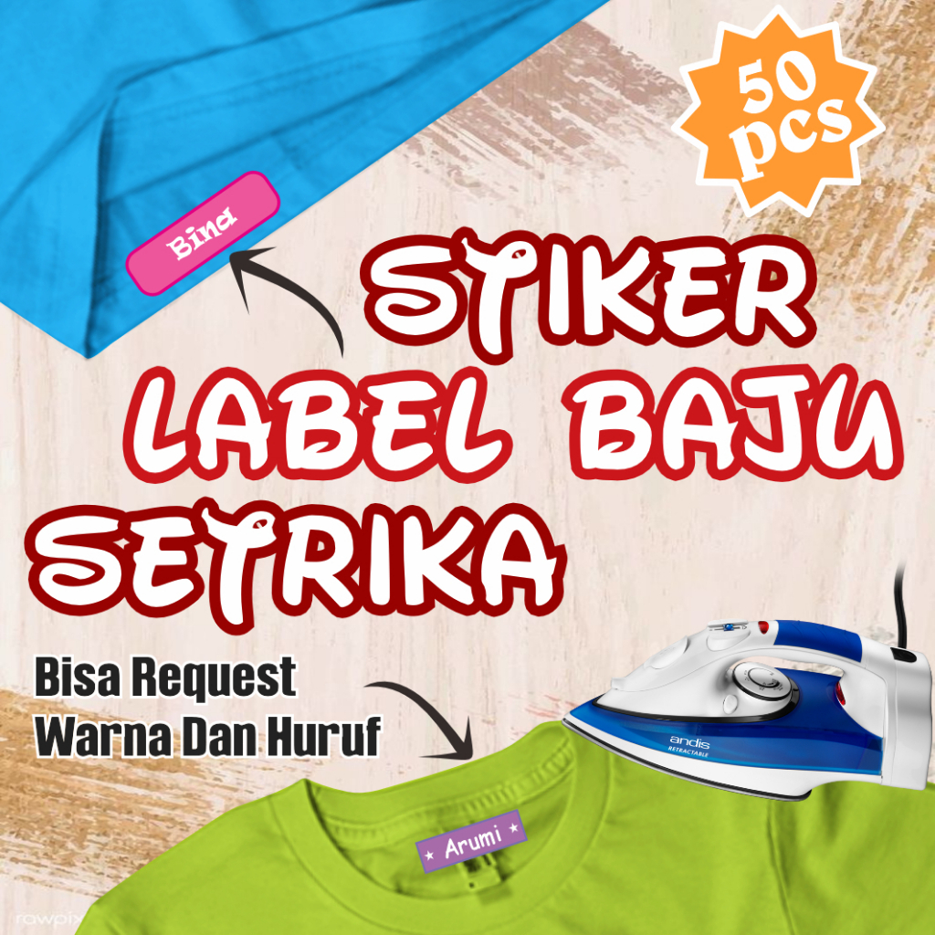 

(Bisa COD) Stiker Nama Label Baju Tinggal Setrika / Label Baju Anak Anti Ribet / Label Setrika Anti Luntur Awet BISA COD
