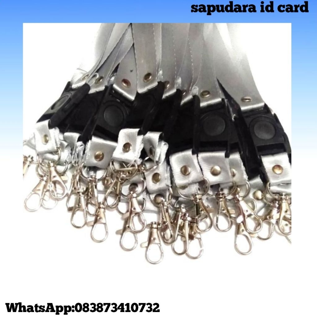 tali lanyard/id card 2cm  warna abu abu