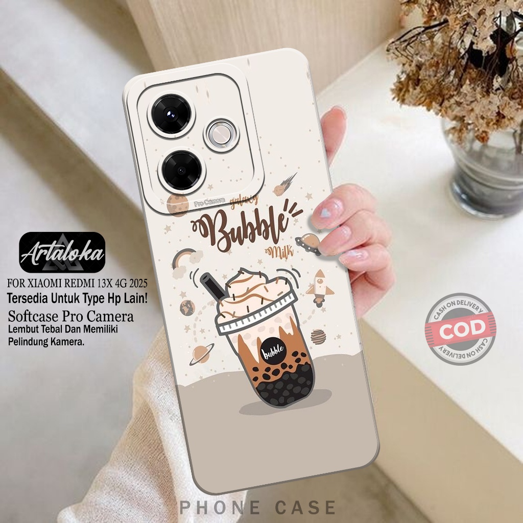 Softcase Hp Xiaomi Redmi 13X 4G 2025 Fashion Case Boba Lucu Case Xiaomi Redmi 13X 4G Silikon TPU Pro