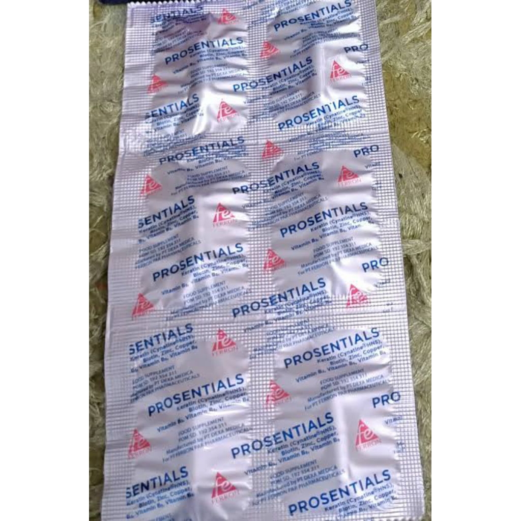 Vitamin Rambut Prosentials 1 strip 6 tablet | Vitamin Kulit, kuku, dan rambut.