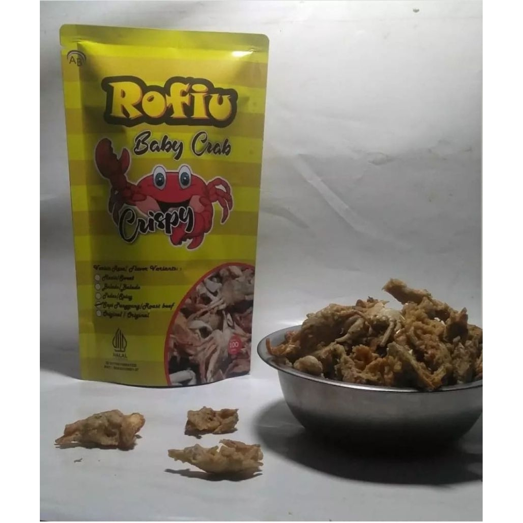 

Baby crab Crispy/baby kepiting Crispy 100gram gurih renyah, camilan maupun lauk siap makan KHAS DEMAK
