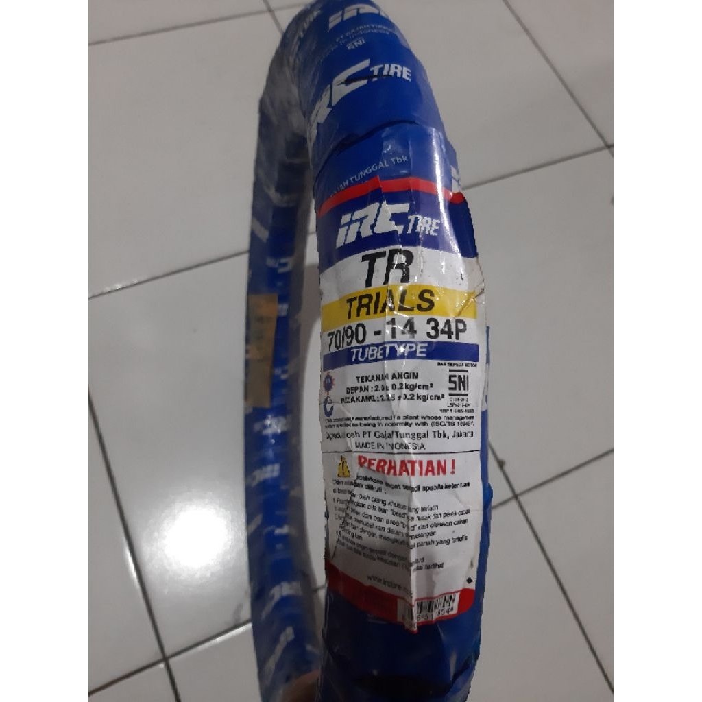 BAN LUAR TUBE TYPE 70/90 RING 14 TRIALS IRC