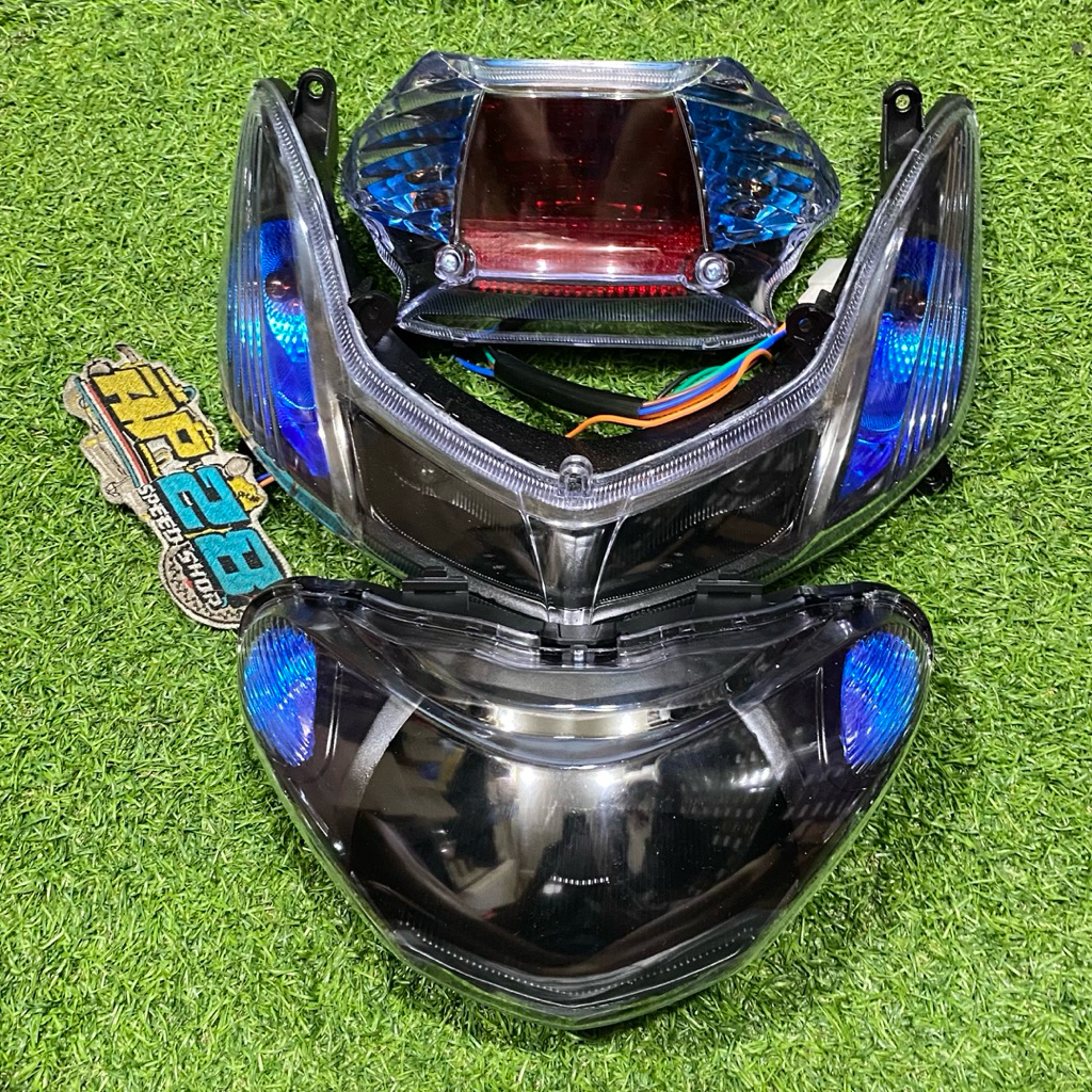 LAMPU DEPAN - LAMPU SEIN - LAMPU STOP MOTOR ( MIO SMILE ) MODEL STANDAR CUSTOM BIRU GEN-A / HEADLAMP