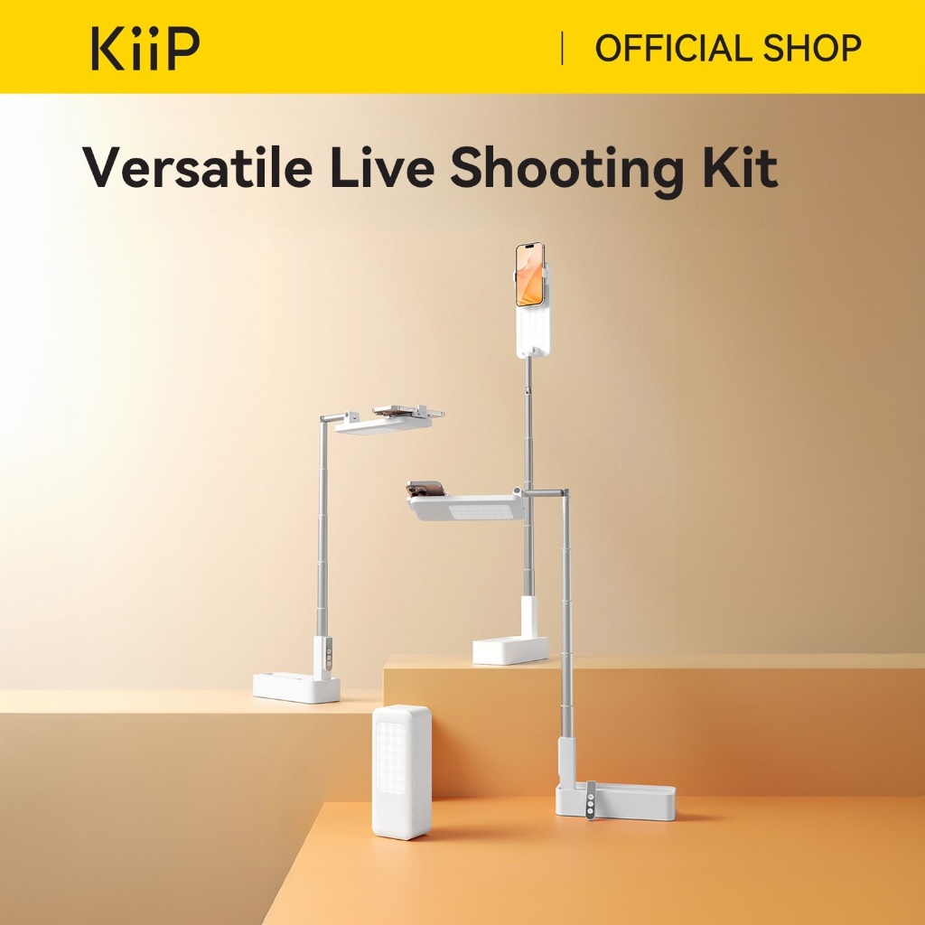 KiiP Wireless Selfie02 Stand Phone Live Stream Lipat Multi Fungsi Ring Light Lampu LED