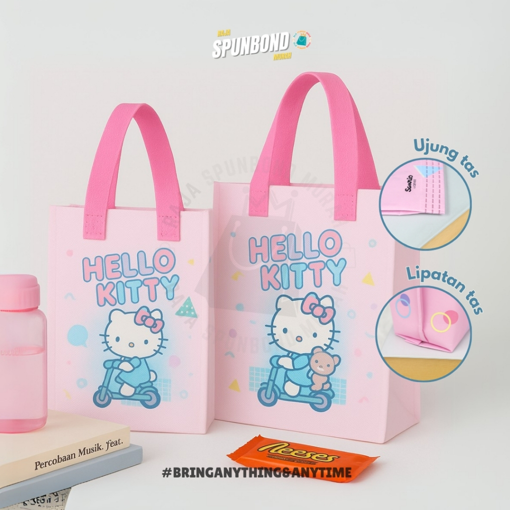 

Tas Spunbond Handle Lipat Samping ukuran 25x35x8 Tas GoodieBag Bingkisan Parcel Murah HLS Laminasi