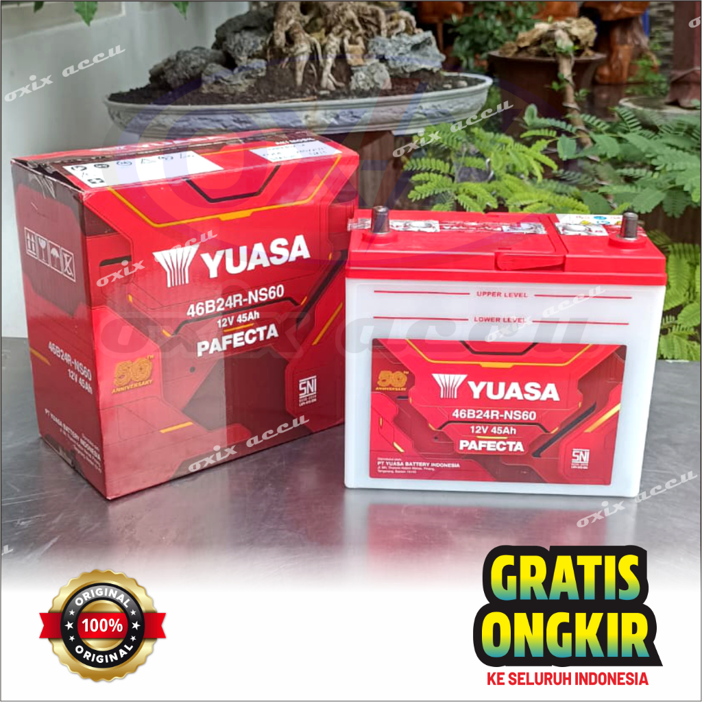 Yuasa Pafecta NS60/NS60L (46B24R/46B24L) 12V 45Ah Original - Aki Avanza, Rush