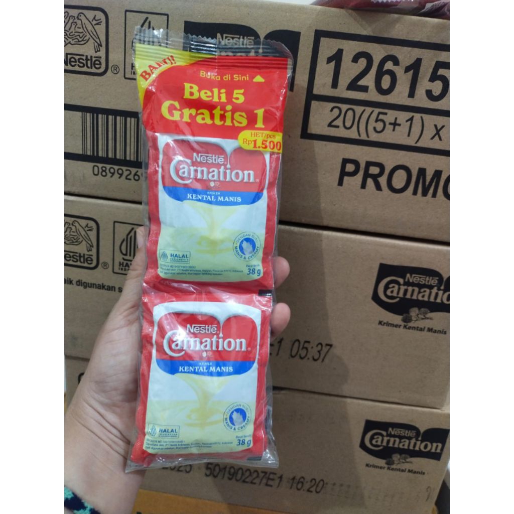 

[Ready Stock] Carnation Krimer Kental Manis Sacet 38gr x 6pcs (5+1)