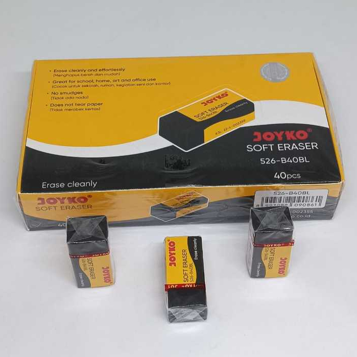 

Penghapus hapusan pensil warna hitam Joyko Soft Eraser 526-B40BL / Perlengkapan menulis / ATK