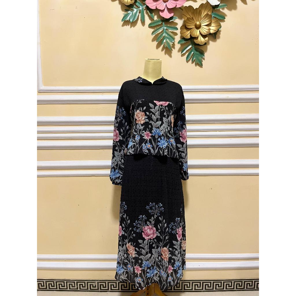 Dress sifon layer plisket