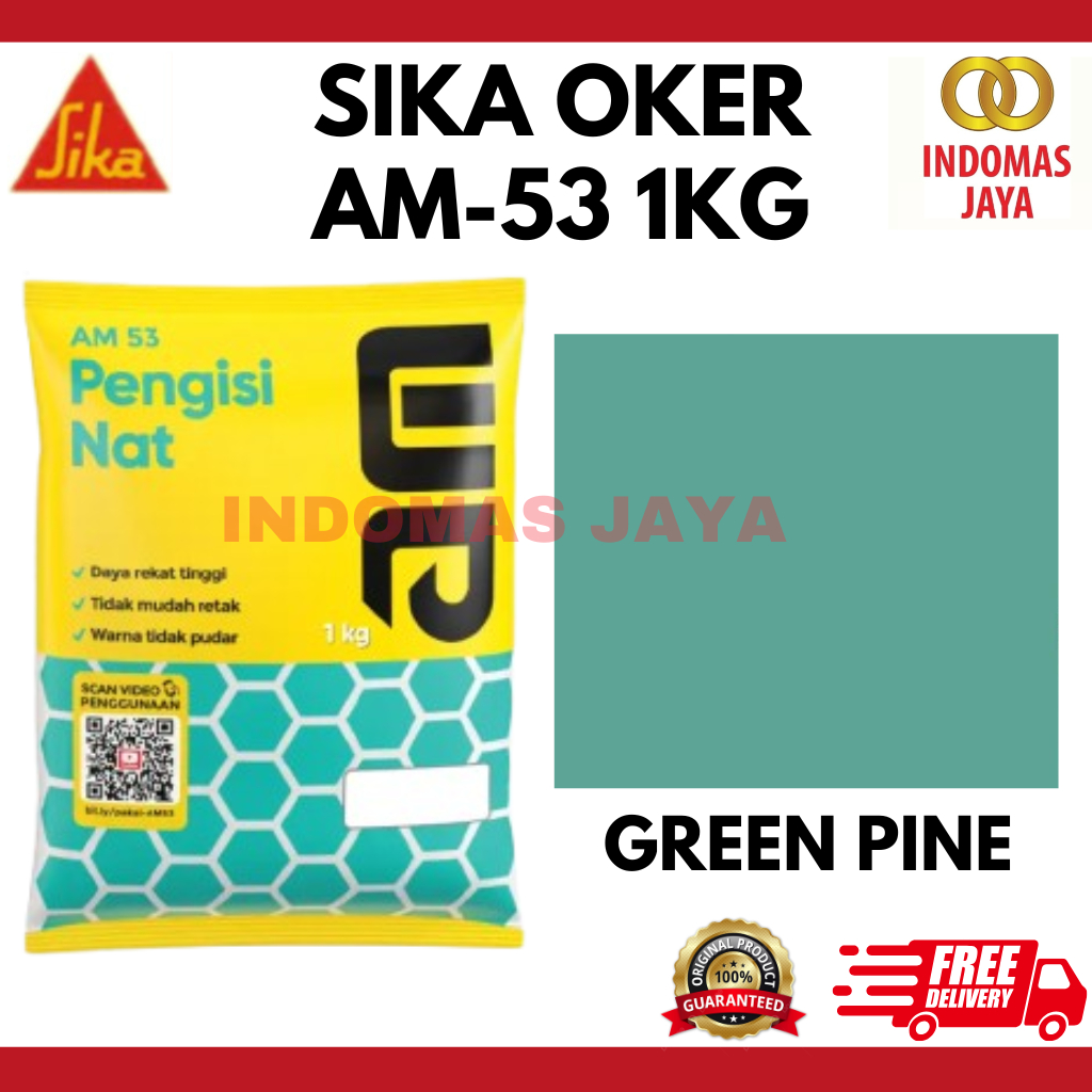 Sika Oker Nat Keramik AM 53 Pengisi Nat Tile Grout Semen Green Pine 1Kg