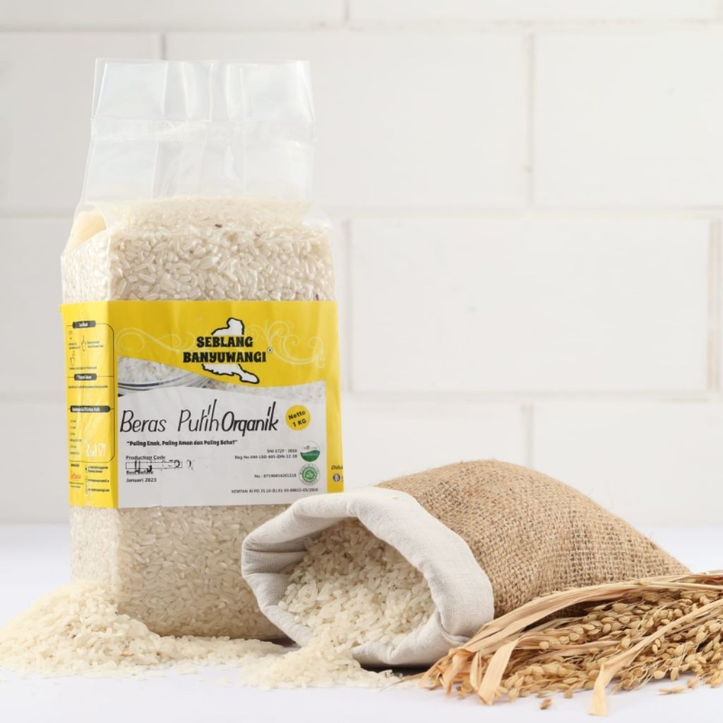 

BERAS PUTIH ORGANIK BERKUALITAS TINGGI | SEBLANG BANYUWANGI | SIRTANIO | 1 Kg | Free Godybag