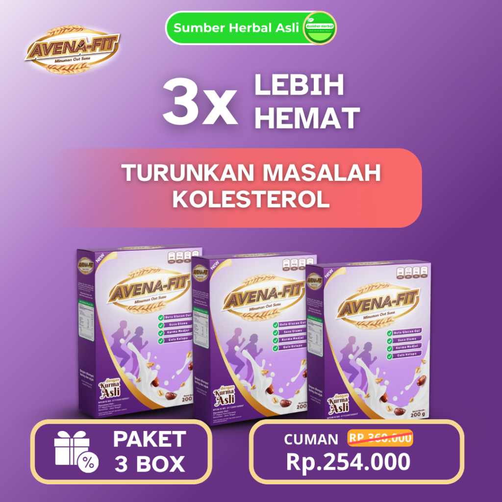 

Avena-Fit Paket 3 Box Hemat Bantu Normalkan Kolesterol Sehatkan Jantung Susu Sereal Sehat Rendah Lemak dan Kaya Serat BPOM dan Halal