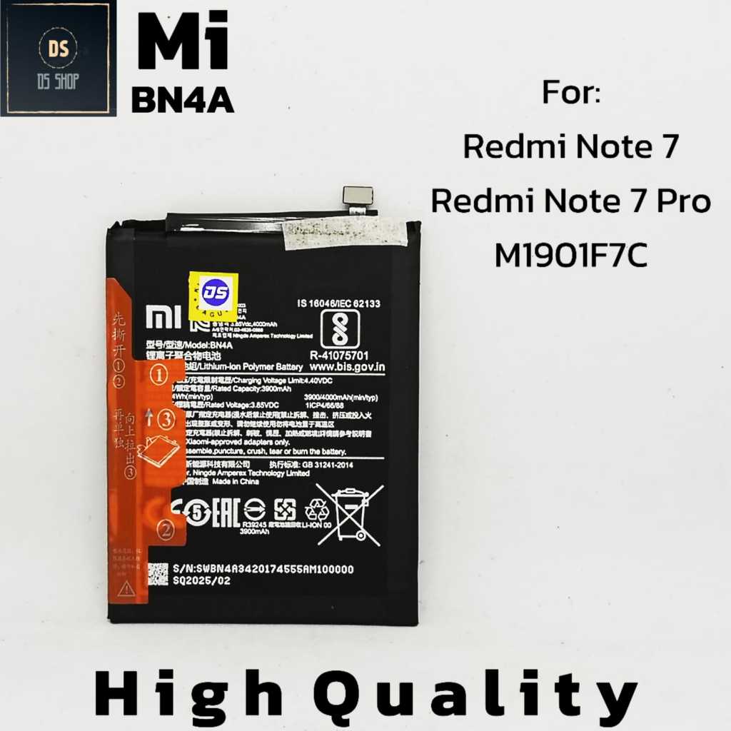 BN4A Baterai HP Xiaomi Redmi Note 7 BN 4A Ori Batrai Batre XIomi Redmi Note 7 Pro Double Power JMA