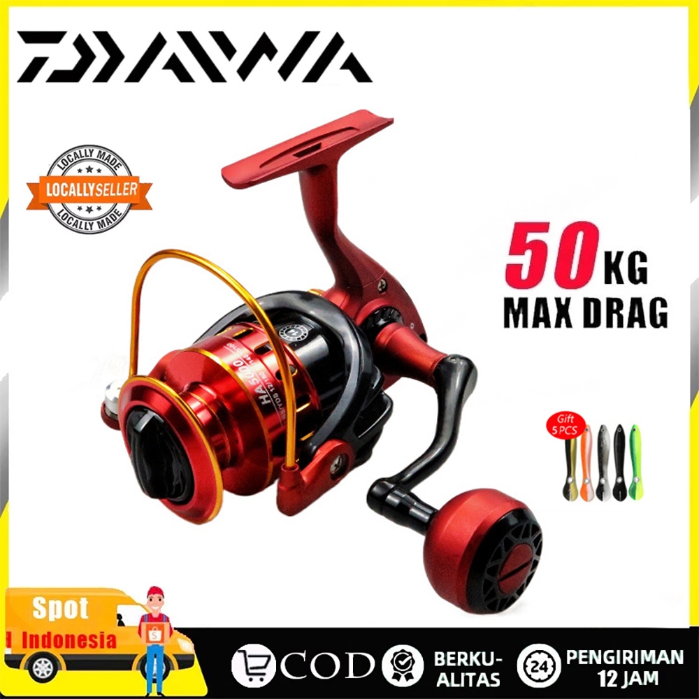 DAIWA HA1000-7000 Reel Pancing Tarikan Reel Spinning Gear 5.2: 1 Gagang Spul Logam 13BB Rill Gulung