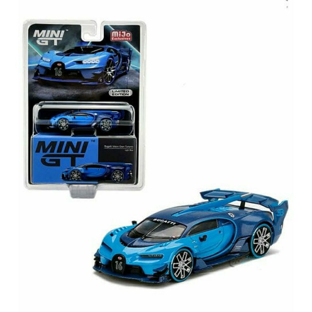 MINI GT 266 BUGATTI VISION GRAN TURISMO BLUE LIGHT MIJO EXCLUSIVE