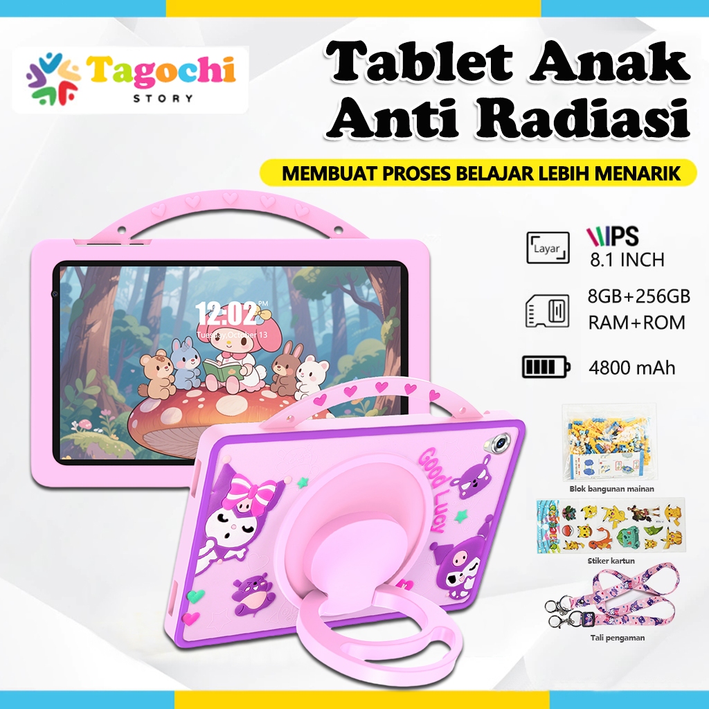 Terlaris! TAGOCHI Tablet Anti Radiasi Anak 8.1inch Tablet Dual Sim Card 4G LTE (RAM 8GB+ROM 256GB)