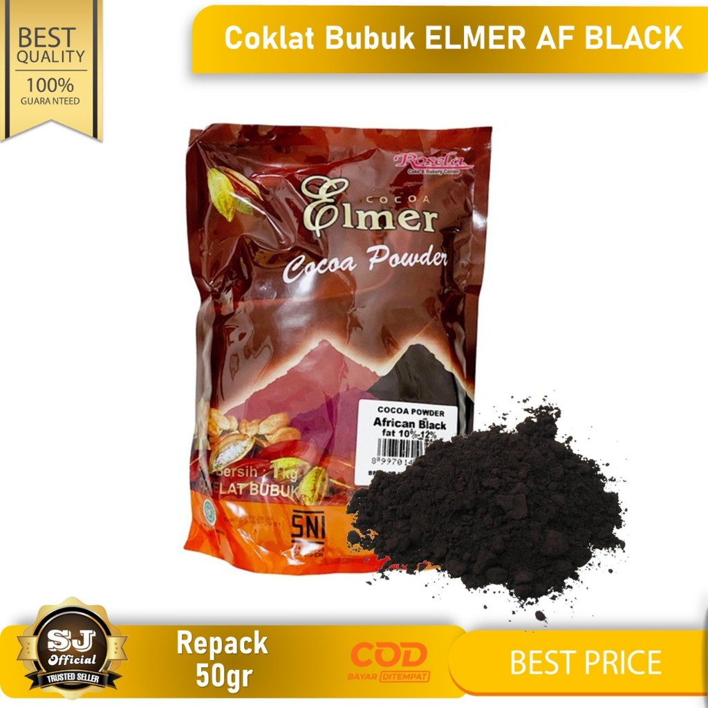 

Coklat Bubuk Hitam ELMER AFRICAN BLACK 50gr / Elmer Cocoa Powder African Black