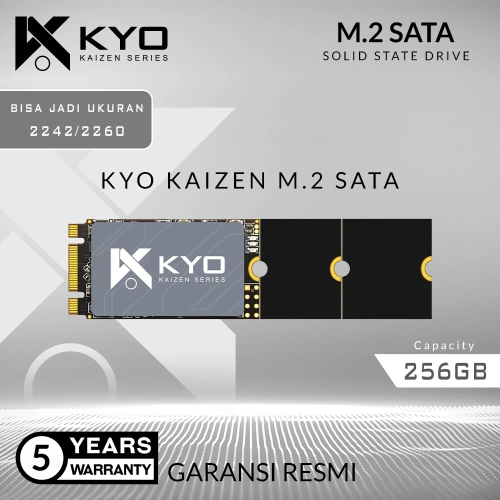 SSD M2 SATA 256GB 2242 M.2 SATA / M2SATA KYO KAIZEN (GARANSI 5 TAHUN)