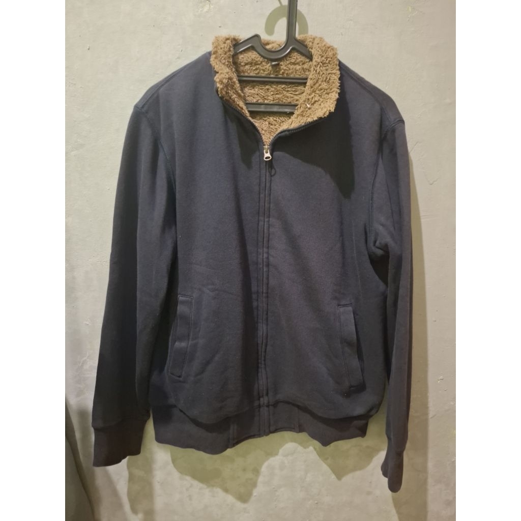 Jaket Zipper Uniqlo Sherpa Original
