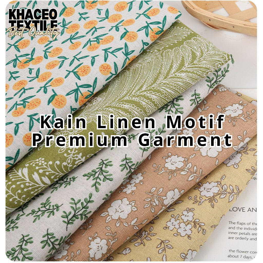 PROMO kain Linen Motif Mewah/Kain Linen Meteran/Kain Linen Premium