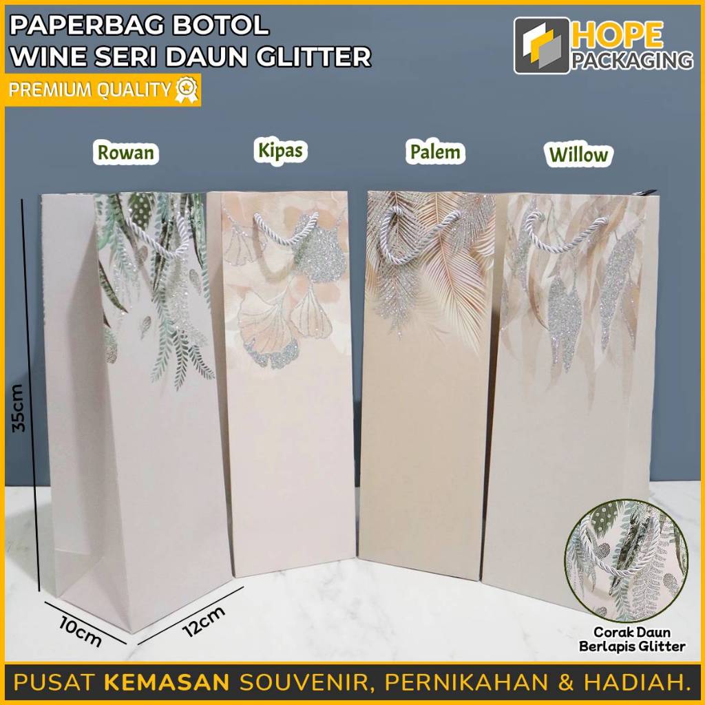 

Paper Bag Botol Glitter / Paper Bag Tumbler Size : 11.5x 9x 35 cm / Paper Wine Bintang / Tas Paper Bag Souvernir Botol Minum