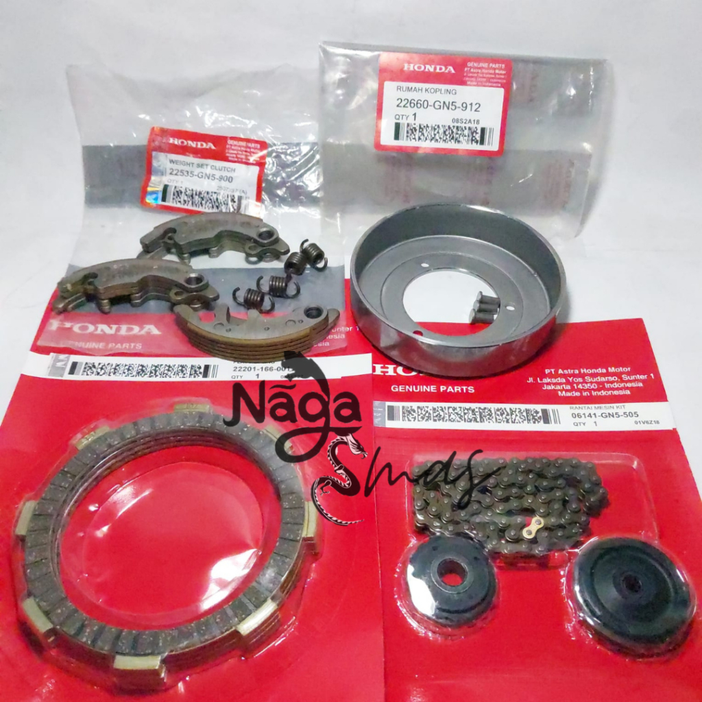 Kampas Ganda GN5 Grand Supra x 110 Supra Fit lama + plat kopling 166 + mangkok ganda +rantai keteng