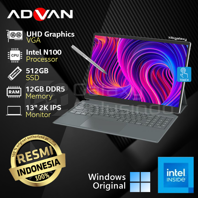ADVAN EVO-X 2IN1 - Intel N100 512GB SSD 12GB RAM Notebook Laptop