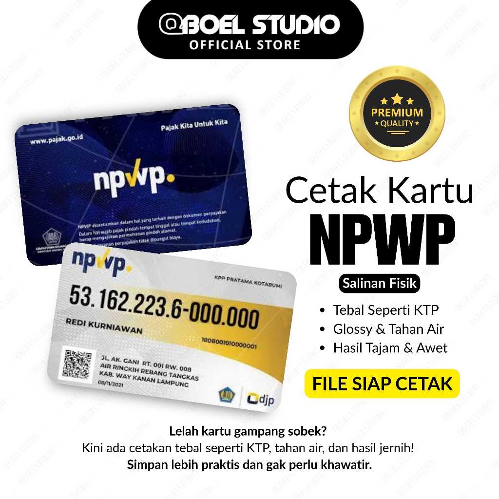 

Cetak Kartu NPWP File Wajib Siap Cetak