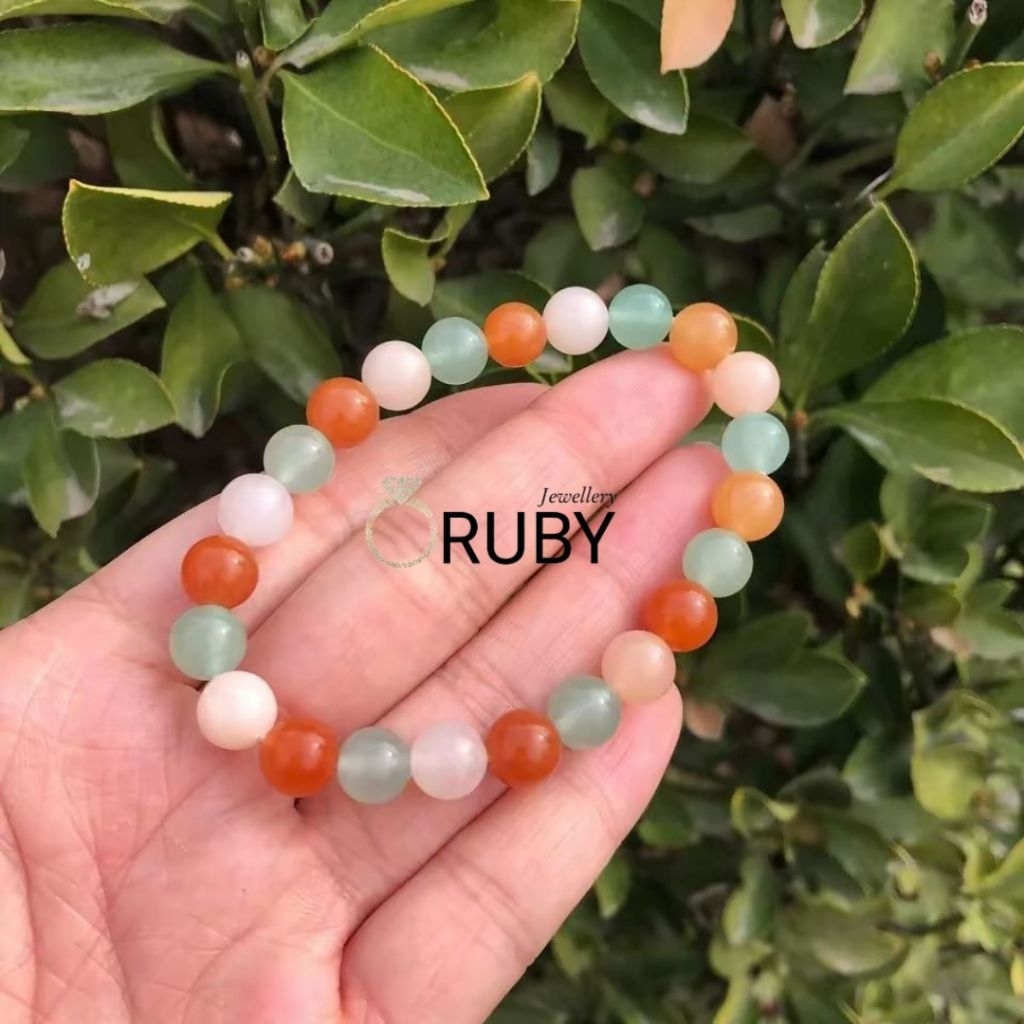 Gelang Batu Natural Aventurin Multicolor Original