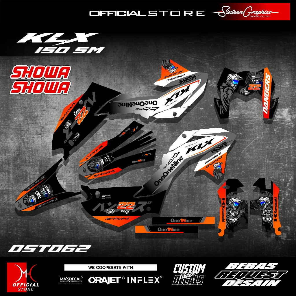 DECAL CUSTOM KLX 150 SM/SE NEW SUPERMOTO FULLBODY