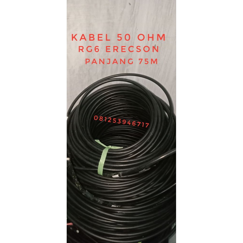 rg6 merk erecson 50 ohm pjg 75m baru  .
