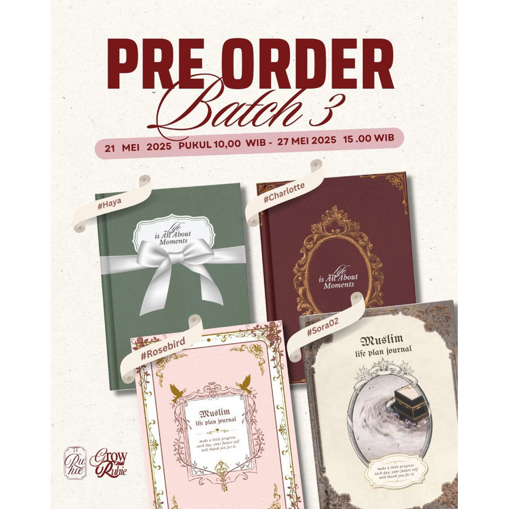 

PRE - ORDER Notebook Aesthetic | Planner | Muslim life plan journal | byruhie