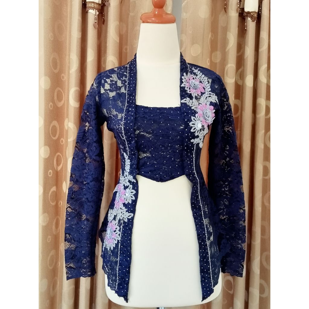 Kebaya Kutubaru biru navy size S