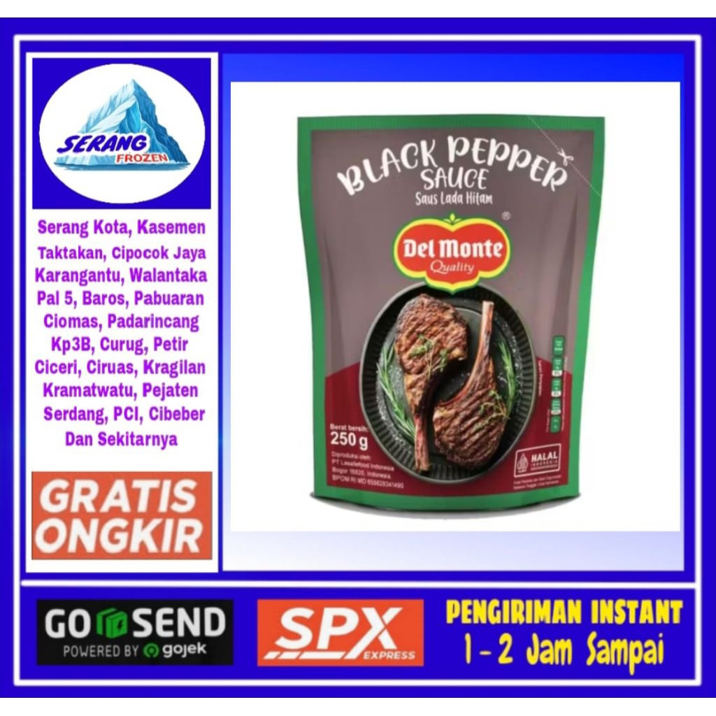 

Delmonte Black Pepper 250gr, Serang Frozen