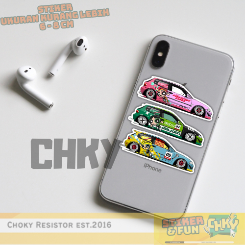 

Stiker Sticker Vinyl Laminasi HONDA CIVIC POWER PUFF GIRLS 3 Pcs