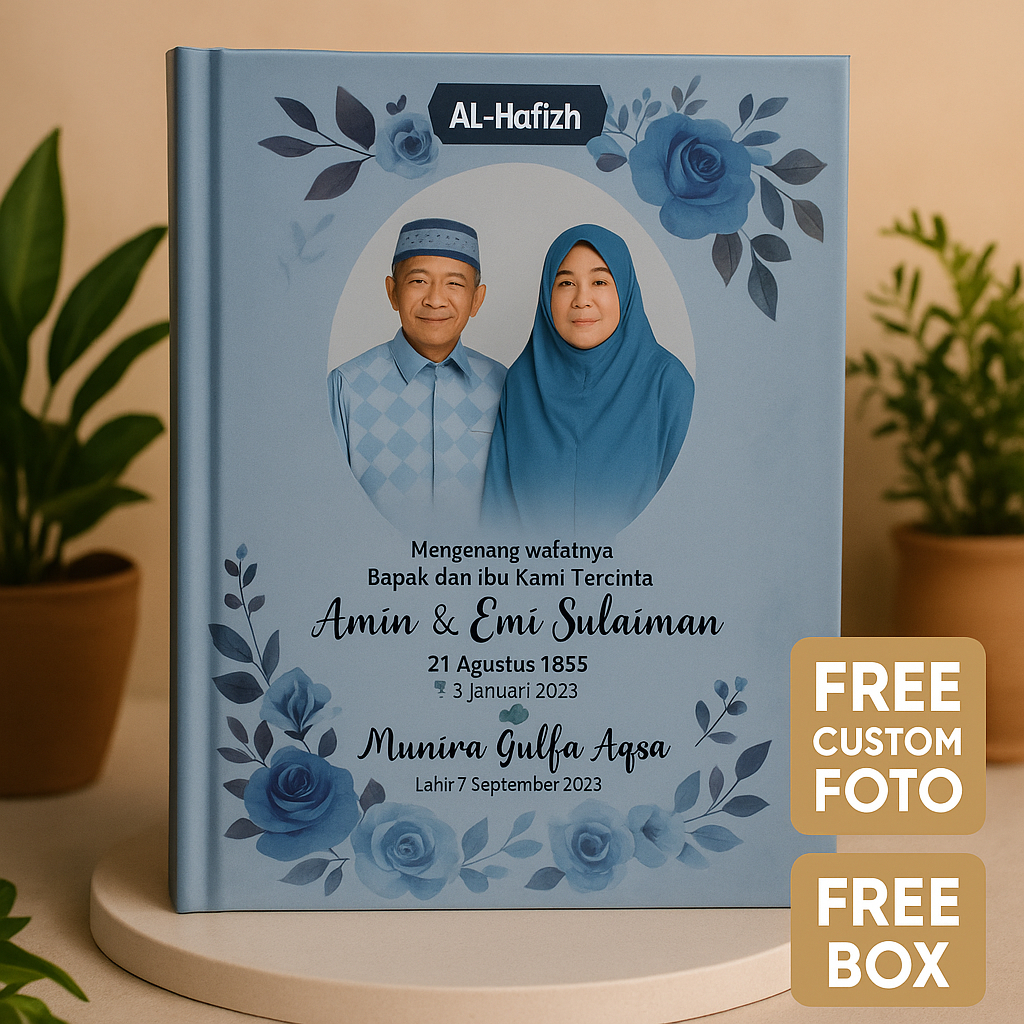 ( Free Custom Nama dan Foto ) Alquran Wakaf Custom Nama dan Foto Ukuran A5 Untuk Aqiqah Ulang Tahun