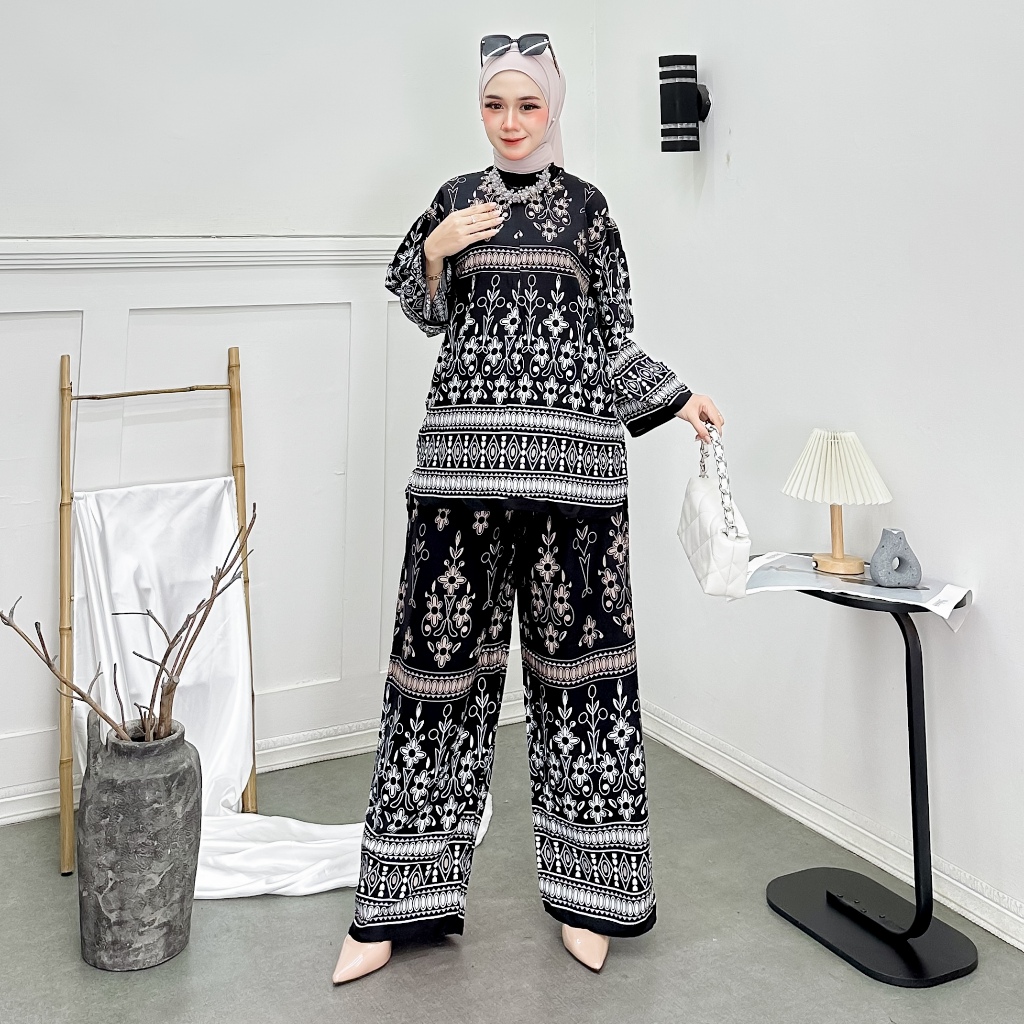 one set piyama rayon viscose terbaru kekinian