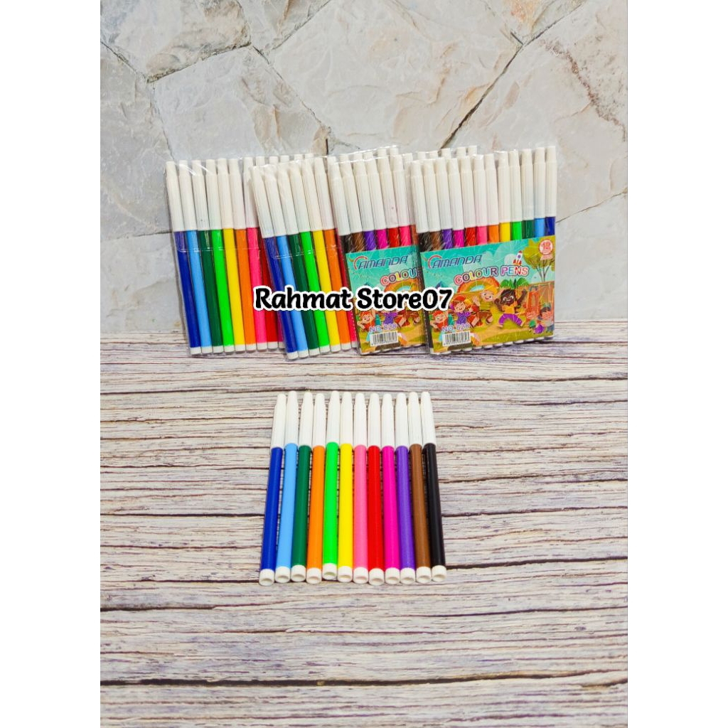 

Spidol Murah Kecil Amanda /Spidol Warna Isi 12 Pcs