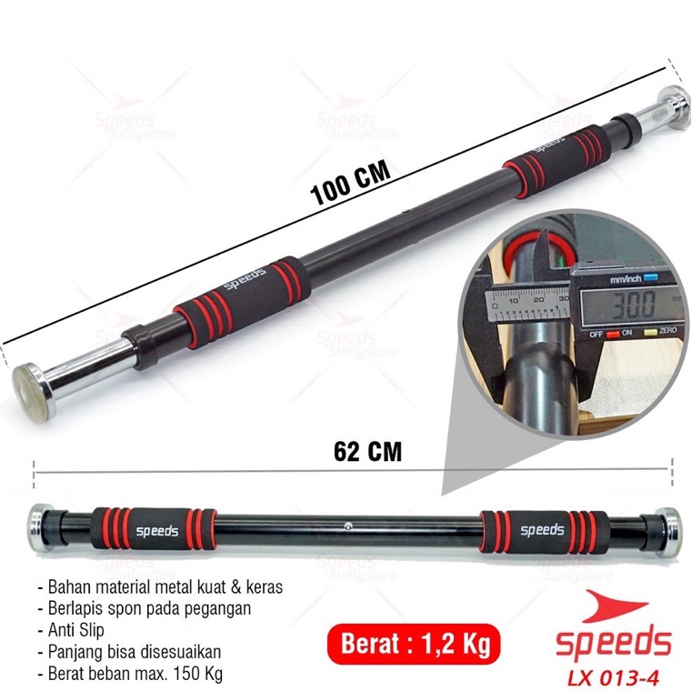 Pull Up Bar Adjustable 621cm Chin Up Iron Gym  Alat fitness doorway door Bar 134 KODE U1Z8