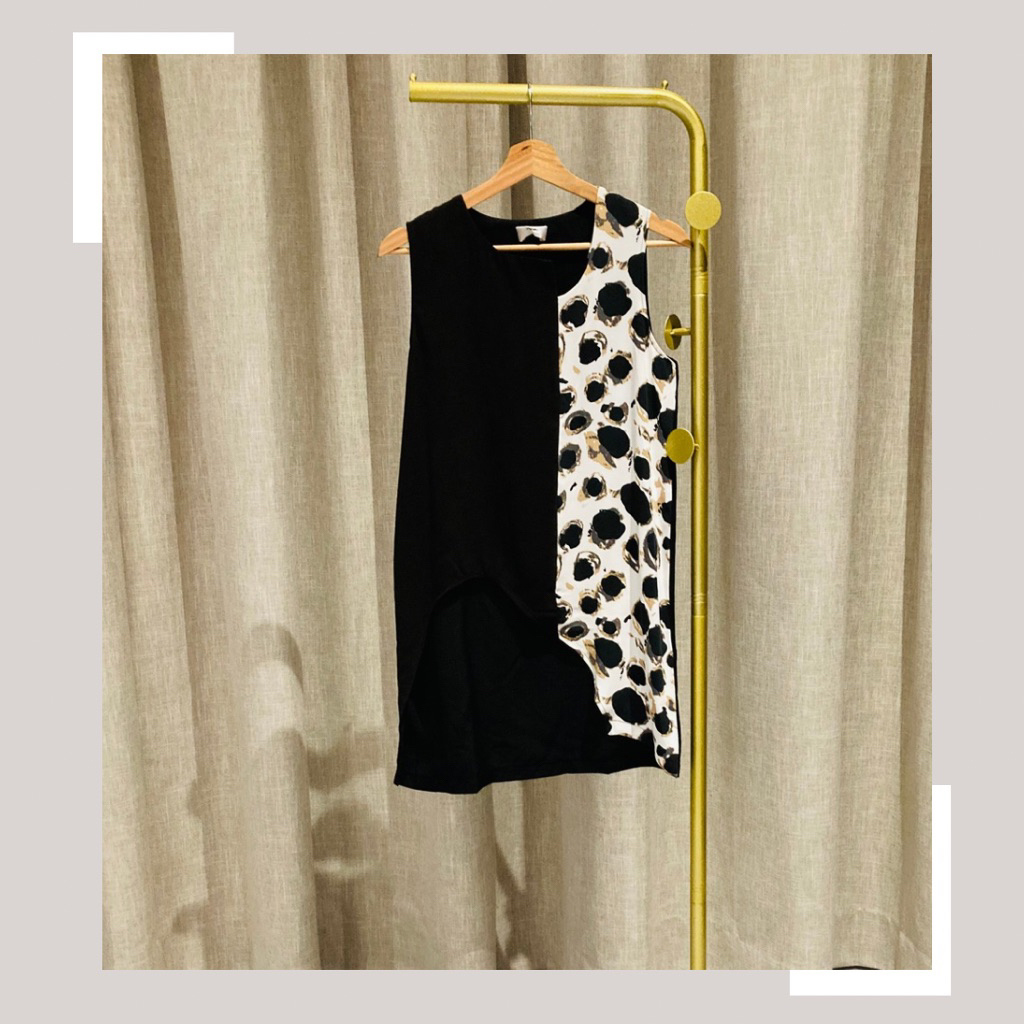 preloved premium dress cmyk black white mini