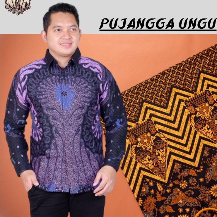 ⸨BATIK.UE⸩ BAJU BATIK PUJANGGA UNGU PRIA LENGAN PANJANG