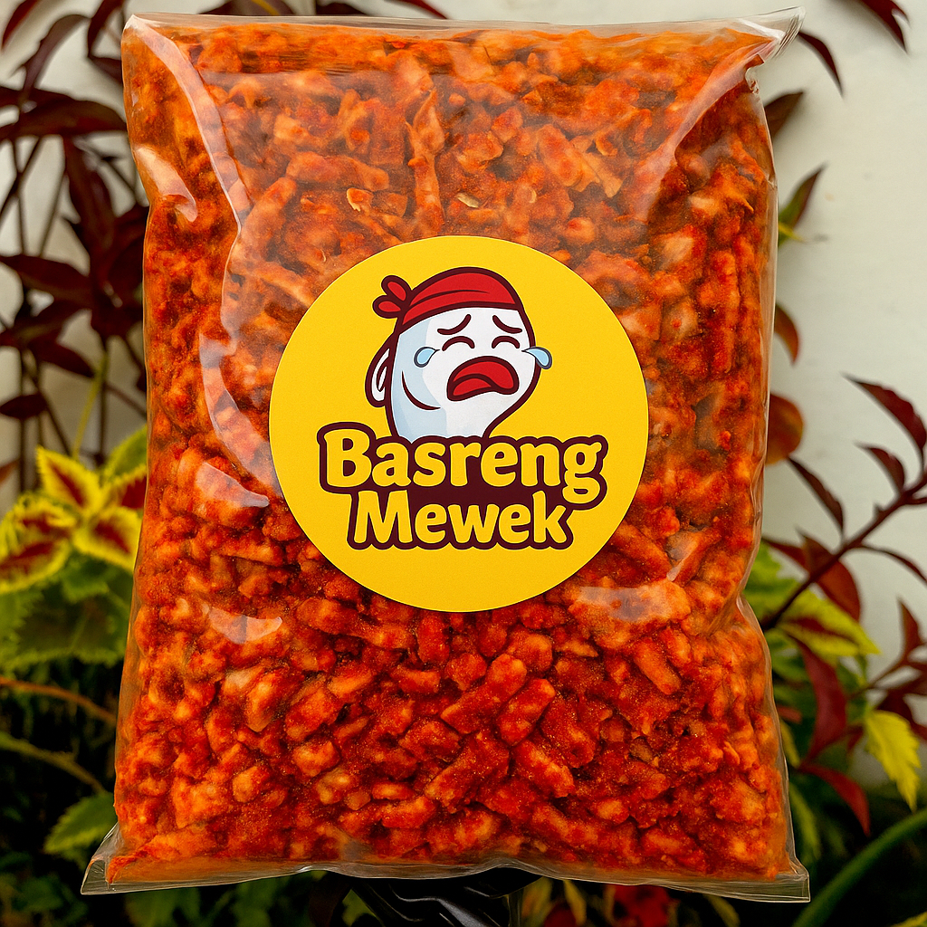 

Basreng Mewek Pedas Gila 250gr – Basreng Viral, Renyah, Daun Jeruk, Pedas Nampol!