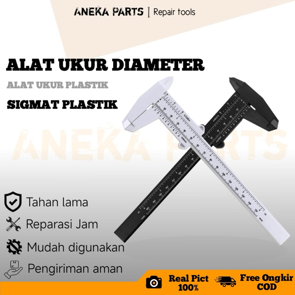 

Penggaris plastik / sigmat plastik, alat ukur diameter