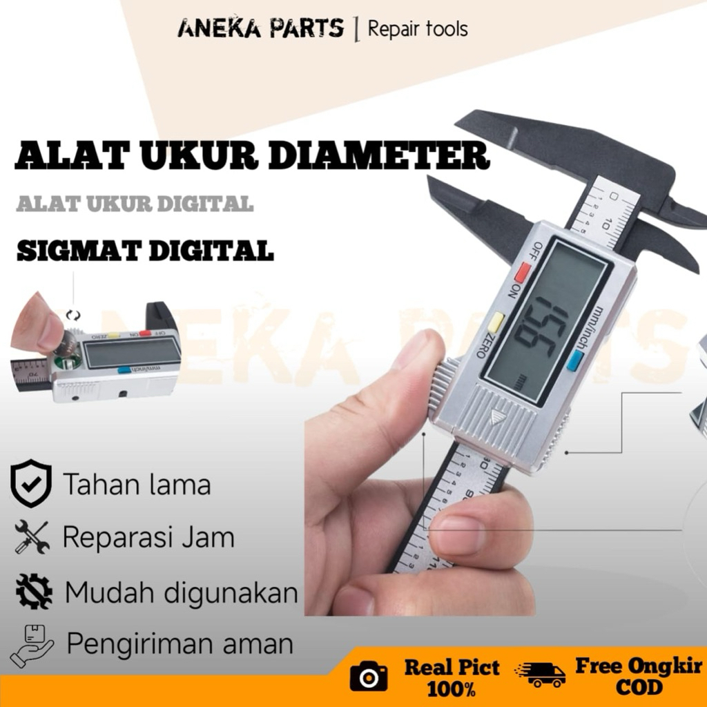 

Sigmat digital / penggaris digital, alat ukur diameter digital, bisa ganti batrai