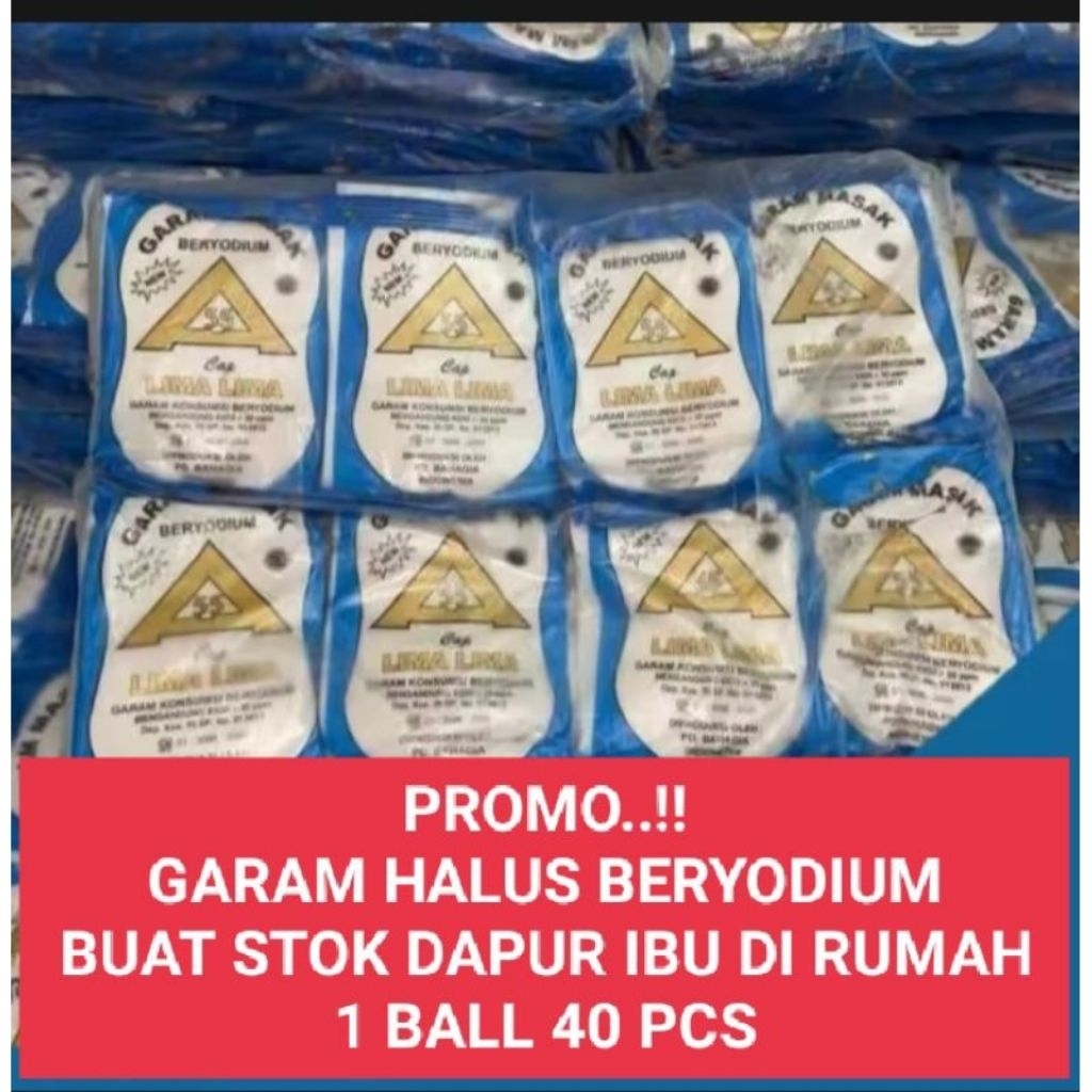

40 PCS GARAM MASAK 100 GRAM / GARAM BERYODIUM/GAREM / BUMBU DAPUR.