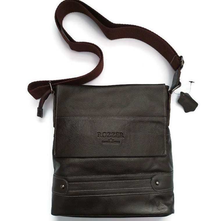 KODE I84O Tas Kulit Sapi Asli Premium Pria Wanita Slendang Kantor Formal Casual Dosen Guru