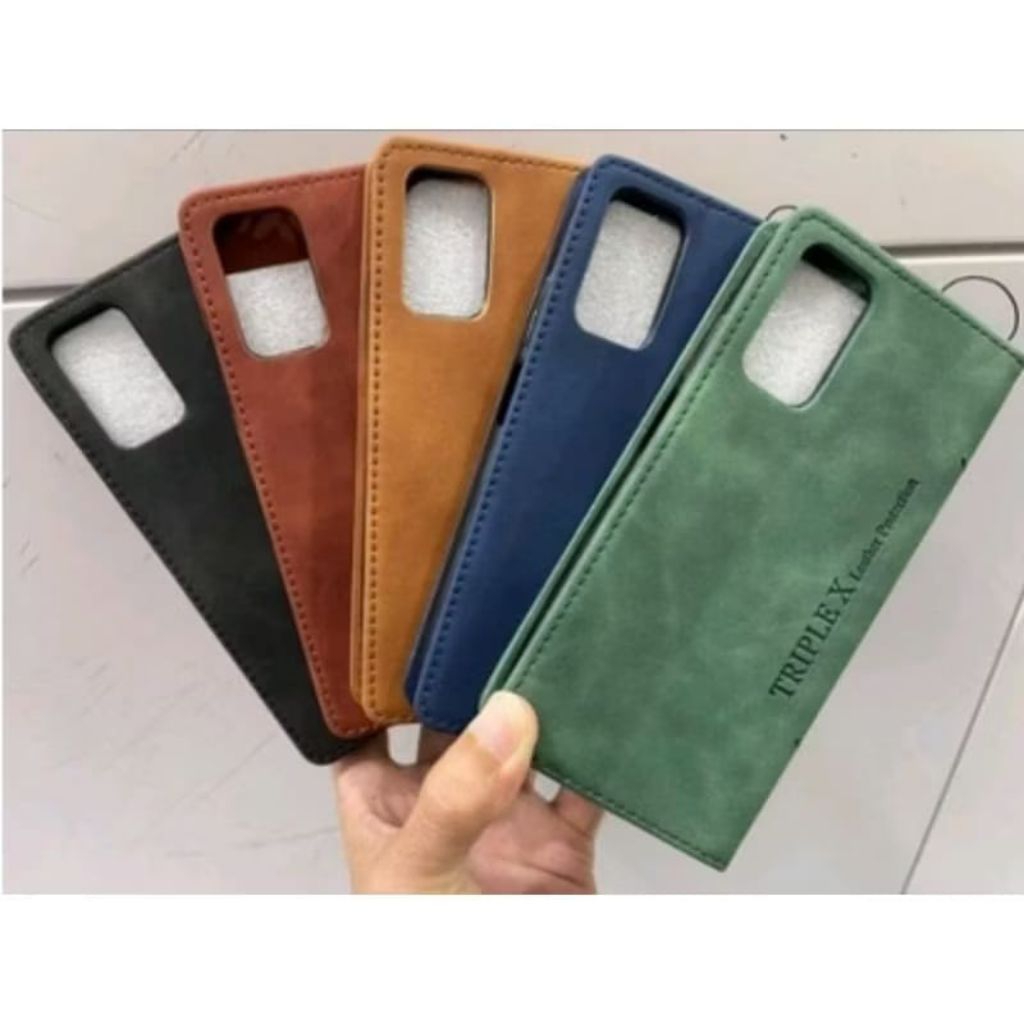 Case HP OPPO A76 Flip Cover Leather Case Dompet Kulit Magnet Casing HP